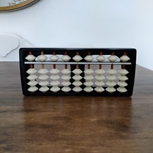 Elegant Black Abacus with Cream Beads